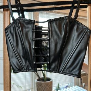 Faux leather bustier